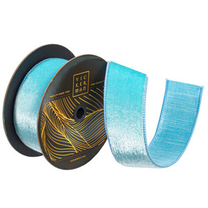 Vickerman QK259232 - Baby Blue Velvet Wired Decorative Ribbon - 2.5" x 10 Yards 
