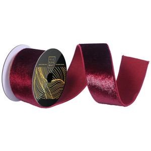 Vickerman QK259265 - Burgundy Velvet Wired Decorative Ribbon - 2.5" x 10 Yards 