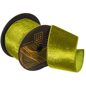Vickerman QK259334 - Juniper Velvet Wired Decorative Ribbon - 4" x 10 Yards