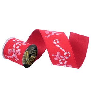 Vickerman QK259803 - Red Wired Decorative Ribbon - 4" x 10 Yards 