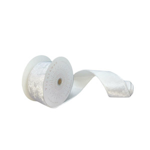 Vickerman QTX17764 - White Velvet Wired Decorative Ribbon - 2.5" x 10 Yards
