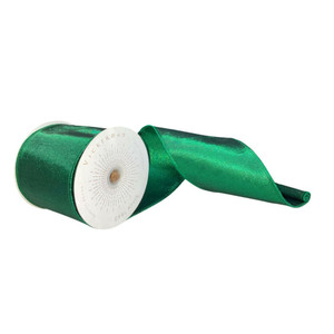 Vickerman QTX24025 - Green Metallic Wired Decorative Ribbon - 4" x 10 Yards