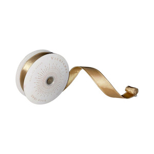Vickerman QTX240708 - Gold Shiny Wired Decorative Ribbon - 1" x 10 Yards