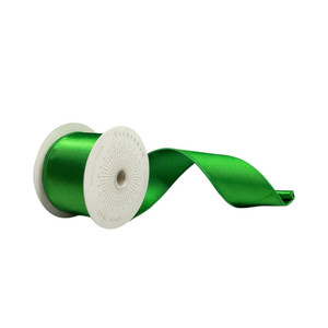Vickerman QTX240904 - Green Shiny Wired Decorative Ribbon - 2.5" x 10 Yards