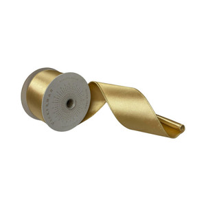 Vickerman QTX240908 - Gold Shiny Wired Decorative Ribbon - 2.5" x 10 Yards