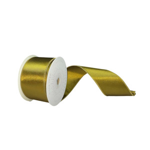 Vickerman QTX240914 - Olive Shiny Wired Decorative Ribbon - 2.5" x 10 Yards
