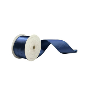 Vickerman QTX240931 - Midnight Blue Shiny Wired Decorative Ribbon - 2.5" x 10 Yards 