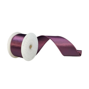 Vickerman QTX240965 - Burgundy Shiny Wired Decorative Ribbon - 2.5" x 10 Yards 