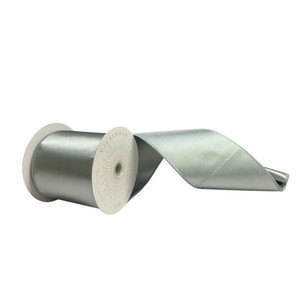 Vickerman QTX241107 - Silver Shiny Wired Decorative Ribbon - 4" x 10 Yards