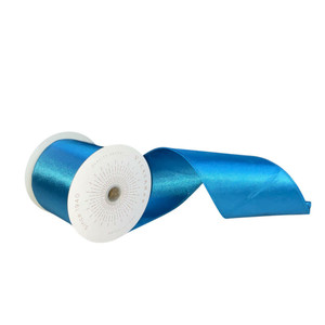 Vickerman QTX241112 - Turquoise Shiny Wired Decorative Ribbon - 4" x 10 Yards