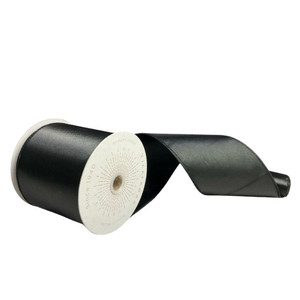 Vickerman QTX241117 - Black Shiny Wired Decorative Ribbon - 4" x 10 Yards 