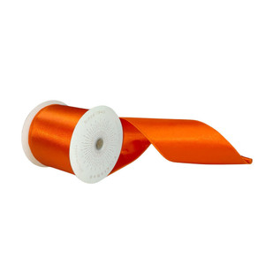 Vickerman QTX241118 - Burnished Orange Shiny Wired Decorative Ribbon - 4" x 10 Yards