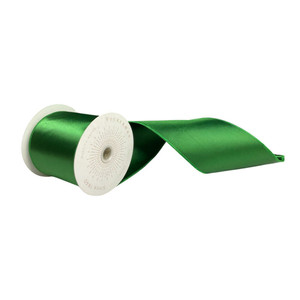 Vickerman QTX241124 - Emerald Shiny Wired Decorative Ribbon - 4" x 10 Yards 