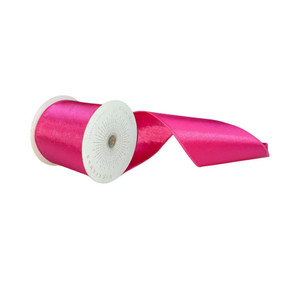 Vickerman QTX241159 - Hot Pink Shiny Wired Decorative Ribbon - 4" x 10 Yards
