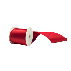 Vickerman QTX241160 - Crimson Red Shiny Wired Decorative Ribbon - 4" x 10 Yards 