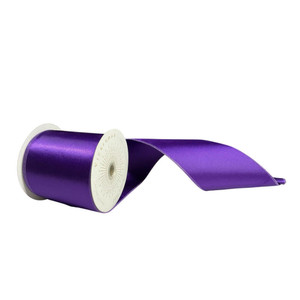 Vickerman QTX241166 - Purple Shiny Wired Decorative Ribbon - 4" x 10 Yards