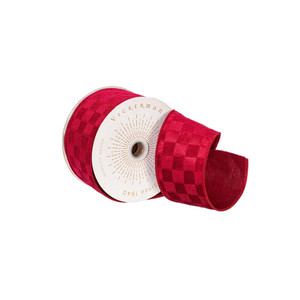 Vickerman QY240555 - Red Velvet Wired Decorative Ribbon - 2.5" x 10 Yards 