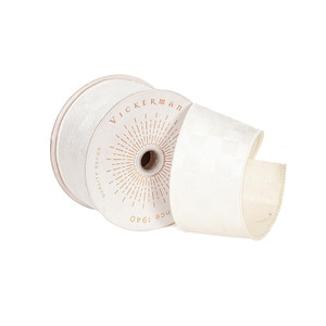 Vickerman QY240595 - White Velvet Wired Decorative Ribbon - 2.5" x 10 Yards