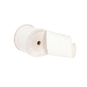 Vickerman QY240599 - White Velvet Wired Decorative Ribbon - 4" x 10 Yards