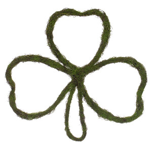 Vickerman FPQ241324M - 24" H x 24" W Shamrock Outline Mossy Twig Wreath 
