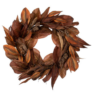 Vickerman FT240124 - 24" Brown Magnolia Leaf Wreath 