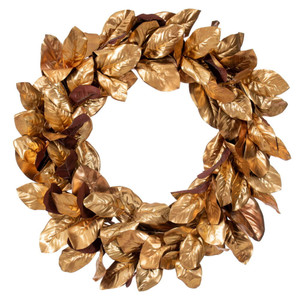 Vickerman FT240730 - 30" Gold Magnolia Leaf Wreath