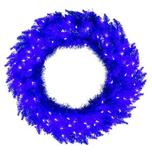 Vickerman K234531LED - 30" Blue Fir Wreath with Warm White LED Lights