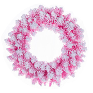 Vickerman K255330 - 30" Flocked Pink Fir Wreath