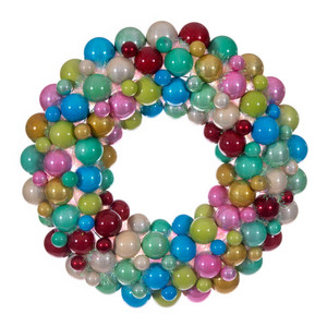 Vickerman N250994UV - 28" Multicolor Pearl Ball Wreath 