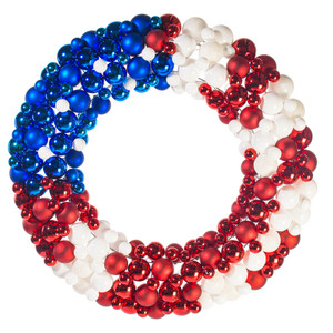 Vickerman N253036UV - 36" Patriotic Flag Ball Wreath 