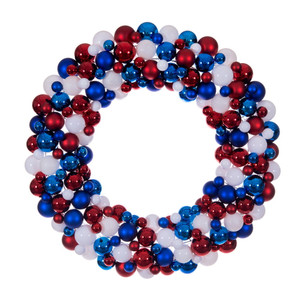 Vickerman N253136UV - 36" Patriotic Mix Ball Wreath