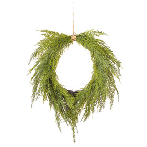 Vickerman RY250120 - 24" Green Cedar Heart Wreath Jute Rope