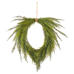 Vickerman RY250122 - 30" Green Cedar Heart Wreath Jute Rope