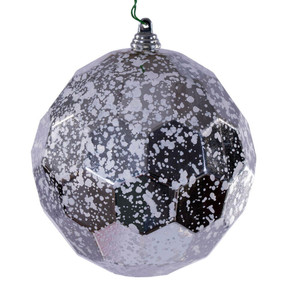 Vickerman MC240107 - 4.75 inch Silver Honeycomb Mercury Christmas Ornament - 4 Pack
