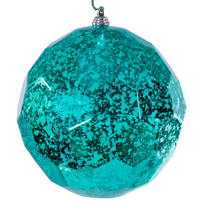 Vickerman MC240242 - 6 inch Teal Honeycomb Mercury Christmas Ornament - 2 Pack