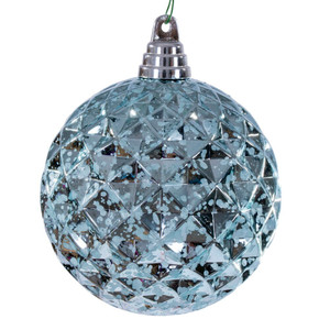 Vickerman MC240332 - 4.75 inch Baby Blue Diamond Mercury Christmas Ornament - 4 Pack