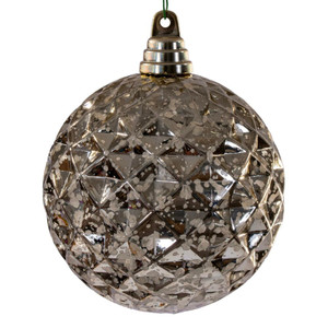 Vickerman MC240338 - 4.75 inch Champagne Diamond Mercury Christmas Ornament - 4 Pack 