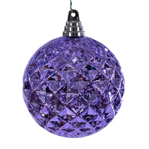 Vickerman MC240386 - 4.75 inch Lavender Diamond Mercury Christmas Ornament - 4 Pack