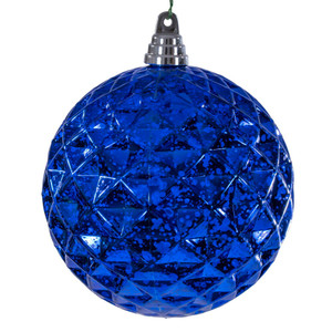 Vickerman MC240402 - 6 inch Blue Diamond Mercury Christmas Ornament - 2 Pack 
