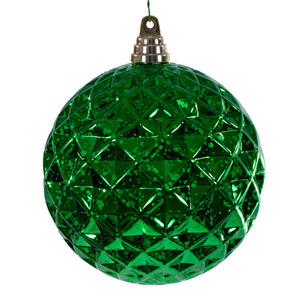 Vickerman MC240404 - 6 inch Green Diamond Mercury Christmas Ornament - 2 Pack
