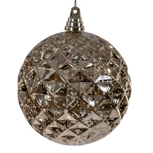 Vickerman MC240438 - 6 inch Champagne Diamond Mercury Christmas Ornament - 2 Pack 