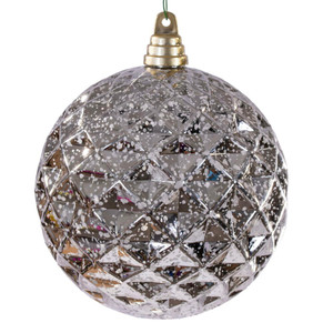Vickerman MC240443 - 6 inch Oat Diamond Mercury Christmas Ornament - 2 Pack
