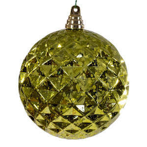 Vickerman MC240473 - 6 inch Lime Diamond Mercury Christmas Ornament - 2 Pack