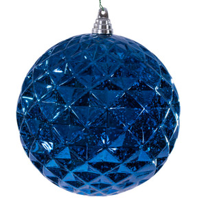 Vickerman MC240531 - 8 inch Midnight Blue Diamond Mercury Christmas Ornament