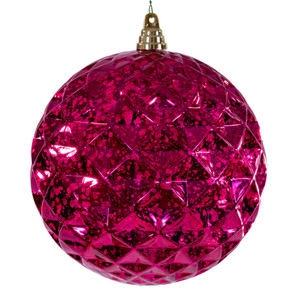 Vickerman MC240570 - 8 inch Fuchsia Diamond Mercury Christmas Ornament