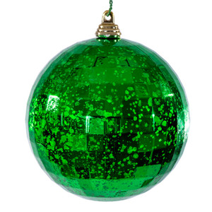 Vickerman MC240604 - 4 inch Green Mirror Mercury Christmas Ornament - 6 Pack