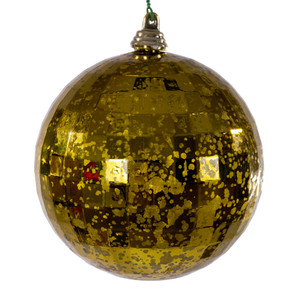 Vickerman MC240614 - 4 inch Olive Mirror Mercury Christmas Ornament - 6 Pack