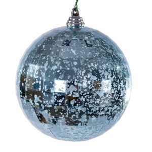 Vickerman MC240632 - 4 inch Baby Blue Mirror Mercury Christmas Ornament - 6 Pack