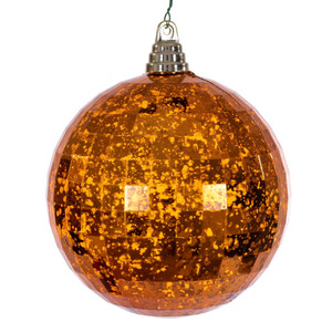 Vickerman MC240818 - 6 inch Burnish Orange Mirror Mercur Christmas Ornament - 2 Pack 