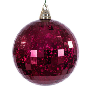 Vickerman MC240865 - 6 inch Burgundy Mirror Mercury Christmas Ornament - 2 Pack